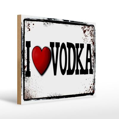 Holzschild 40x30cm i love Vodka Wanddeko