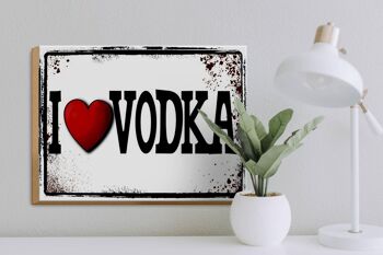 Panneau en bois 40x30cm I love Vodka décoration murale 3
