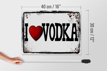 Panneau en bois 40x30cm I love Vodka décoration murale 4