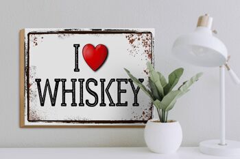 Panneau en bois 40x30cm j'aime le whisky décoration murale 3