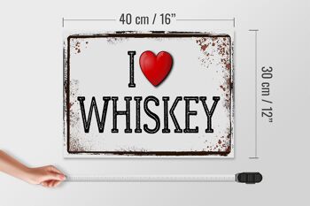 Panneau en bois 40x30cm j'aime le whisky décoration murale 4