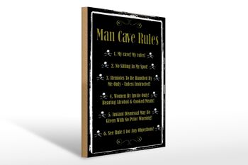 Panneau en bois indiquant 30x40cm Man cave Rules no sit Spot 1