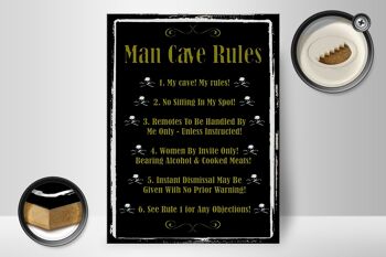 Panneau en bois indiquant 30x40cm Man cave Rules no sit Spot 2