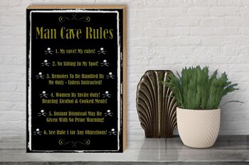 Panneau en bois indiquant 30x40cm Man cave Rules no sit Spot 3