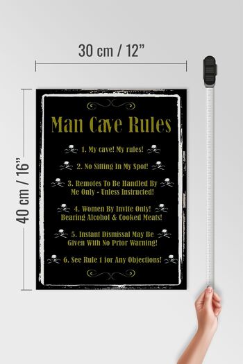 Panneau en bois indiquant 30x40cm Man cave Rules no sit Spot 4