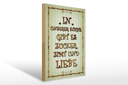 Holzschild Spruch 30x40cm in unserer Küche gibt es Zucker