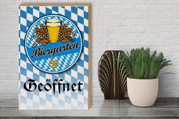 Panneau en bois indiquant 30x40cm bière bretzel de jardin de bière Bavière 3