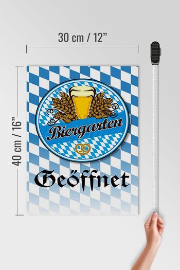 Panneau en bois indiquant 30x40cm bière bretzel de jardin de bière Bavière 4