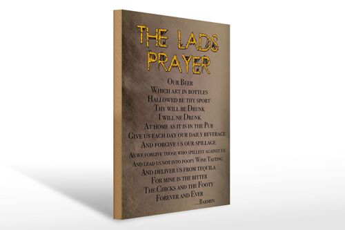 Holzschild Spruch 30x40cm the lads Prayer our Beer which