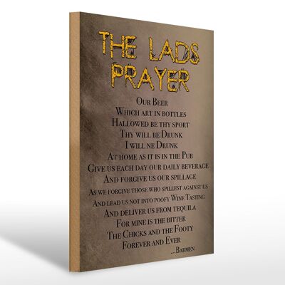 Holzschild Spruch 30x40cm the lads Prayer our Beer which