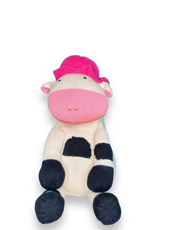 Peluche faite main en coton biologique certifié GOTS - vache - MARGOT - Kenana Knitters 7