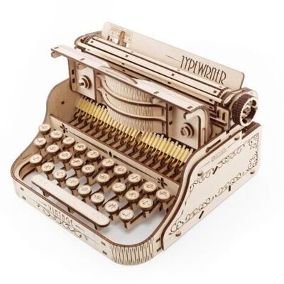 Machine à écrire vintage en bois Eco Wood Art 3D Puzzle, 3465, 27 × 23.2×14.6CM