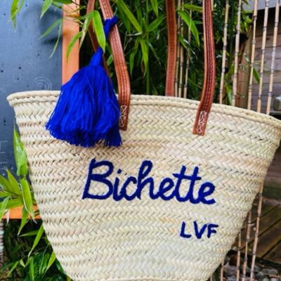 Majorelle Blue embroidery Bichette basket