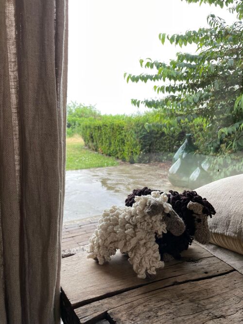 Handmade Organic Wool Sheep Plush - MILTON - Kenana Knitters