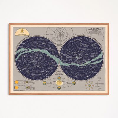 Poster: Celestial Charts (Navy Blue)
