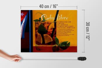 Panneau en bois indiquant 40x30cm Cuba Libre Recette Rhum Havane 4