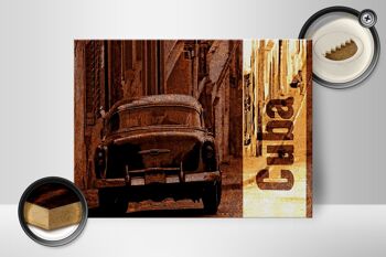 Panneau en bois disant 40x30cm Cuba voiture vintage rétro 2
