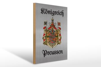 Panneau en bois indiquant les armoiries du Royaume de Prusse, 30x40cm, panneau gris 1