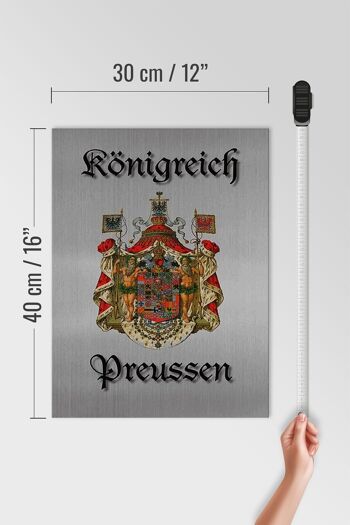 Panneau en bois indiquant les armoiries du Royaume de Prusse, 30x40cm, panneau gris 4