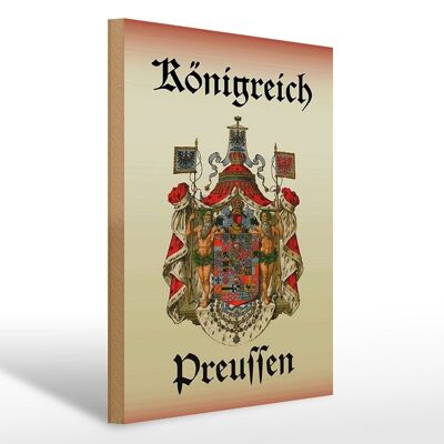 Cartello in legno con scritta Regno di Prussia 30x40 cm