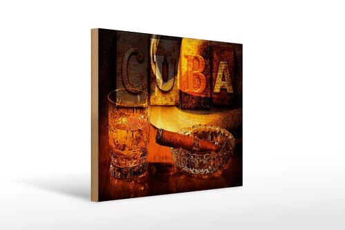 Holzschild Spruch 40x30cm Cuba Zigarre Rum Havanna