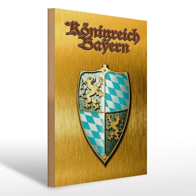 Cartello in legno con scritta Regno di Baviera 30x40 cm