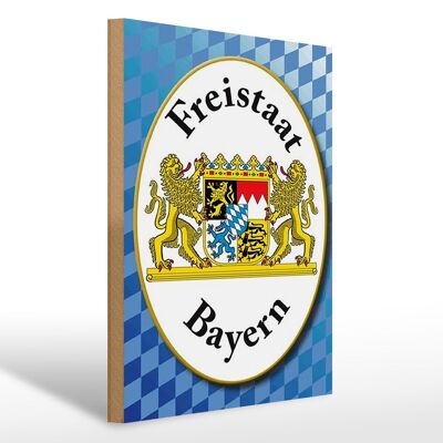 Holzschild Spruch 30x40cm Freistaat Bayern Wappen