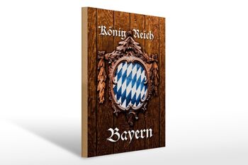 Panneau en bois indiquant 30x40cm Royaume de Bavière aspect bois 1