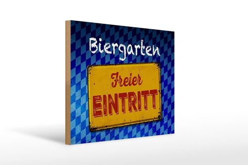 Holzschild Bayern 40x30cm Biergarten freier Eintritt