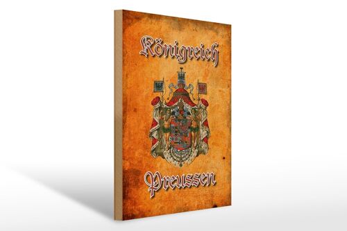 Holzschild Spruch 30x40cm Königreich Preussen Wappen Wanddeko