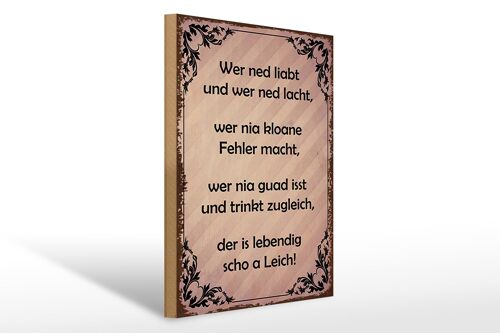 Holzschild Spruch 30x40cm wer ned liabt und wer ned lacht