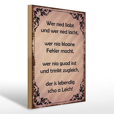 Holzschild Spruch 30x40cm wer ned liabt und wer ned lacht