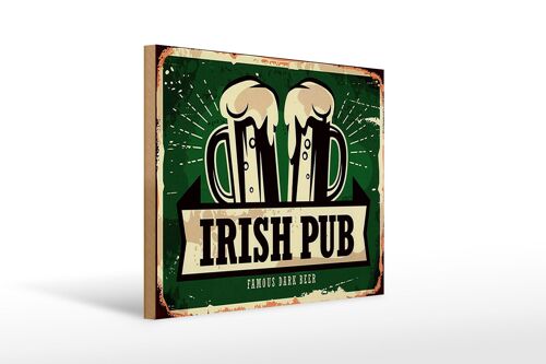 Holzschild Spruch 40x30cm Irish Pub famous dark beer Bier