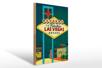 Panneau en bois disant 30x40cm bienvenue dans le fabuleux Las Vegas 1