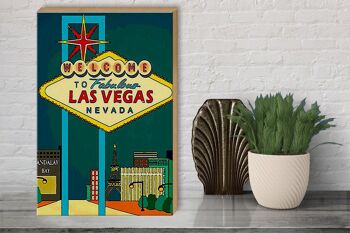 Panneau en bois disant 30x40cm bienvenue dans le fabuleux Las Vegas 3