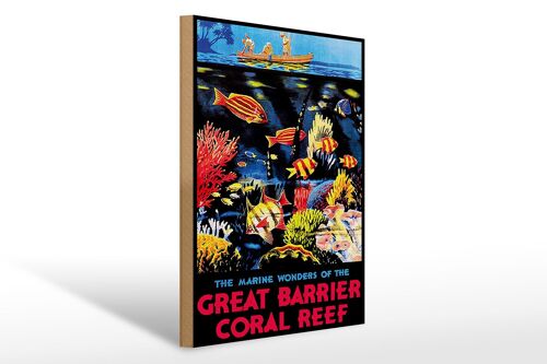 Holzschild Spruch 30x40cm creat barrier coral reef