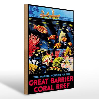 Holzschild Spruch 30x40cm creat barrier coral reef