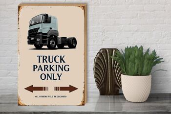 Panneau en bois indiquant 30x40cm Parking pour camions uniquement tous les autres 3