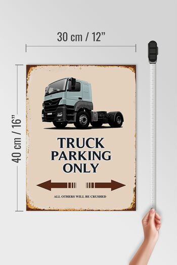 Panneau en bois indiquant 30x40cm Parking pour camions uniquement tous les autres 4