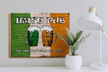 Panneau en bois indiquant 40x30cm Pub irlandais cent mille 3