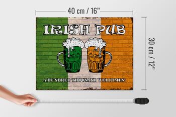 Panneau en bois indiquant 40x30cm Pub irlandais cent mille 4