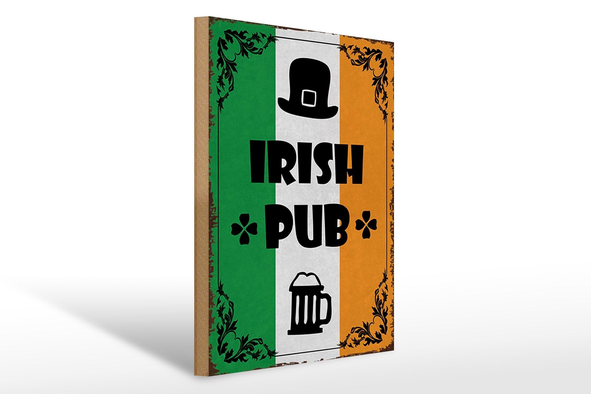 Cartello in legno con scritta 30x40 cm Irish Pub Birra Alcol