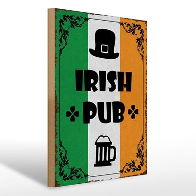 Cartello in legno con scritta 30x40 cm Irish Pub Birra Alcol
