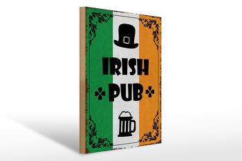 Panneau en bois indiquant 30x40cm Irish Pub Beer Alcohol 1