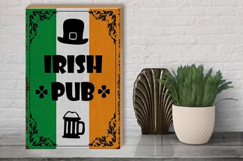 Panneau en bois indiquant 30x40cm Irish Pub Beer Alcohol 3