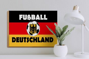 Panneau en bois indiquant 40x30cm Football Allemagne 3