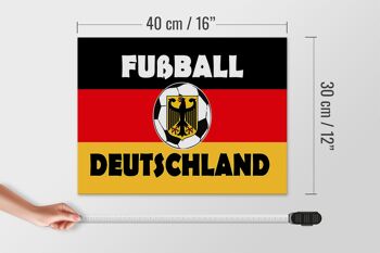 Panneau en bois indiquant 40x30cm Football Allemagne 4