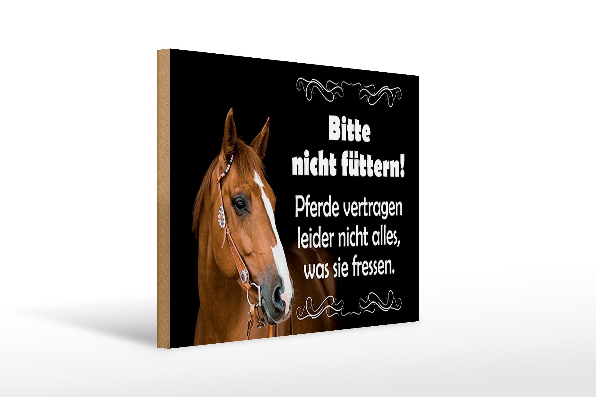 Cartello in legno 40x30 cm con scritto "Non dare da mangiare ai cavalli".