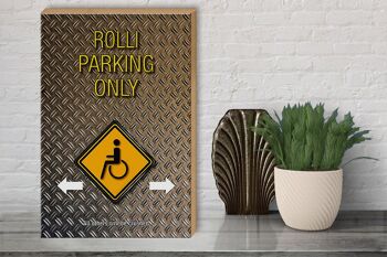 Panneau en bois indiquant 30x40cm parking pour fauteuils roulants uniquement 3