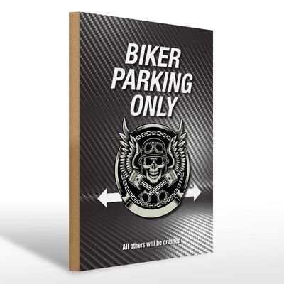 Holzschild Spruch 30x40cm Biker parking only all others